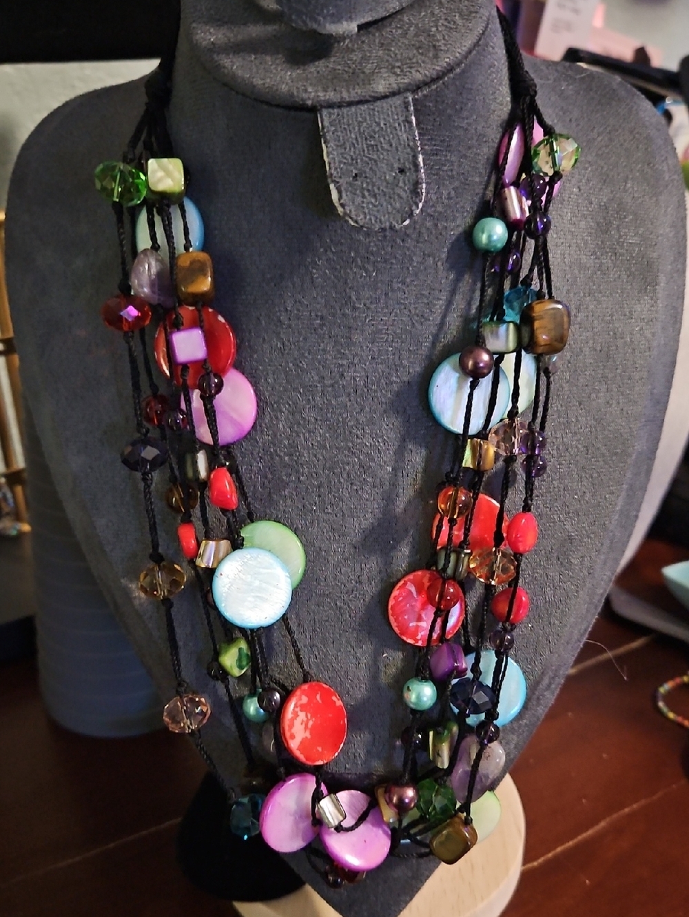 Multi-Color Layered Beaded Necklace - Women Jewelry